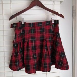 Cute Ruched Plaid Skirt
